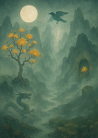 Xieyi・The Rootless Tree:24 Chapters-Chapter 13#336– Daoist-inspired Xieyi painting artwork