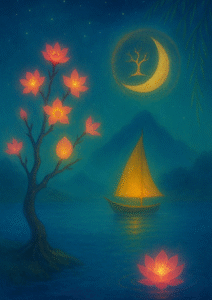 写意画・無根樹24章-第15章#591– 道(タオ）の哲理詩に基づく写意画アート作品