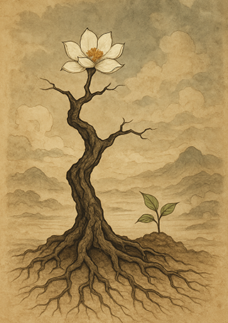 Xieyi・The Rootless Tree:24 Chapters-Appendix IV#415– Daoist-inspired Xieyi painting artwork