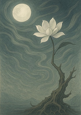 Xieyi・The Rootless Tree:100 Verses-Verse 4#340– Daoist-inspired Xieyi painting artwork