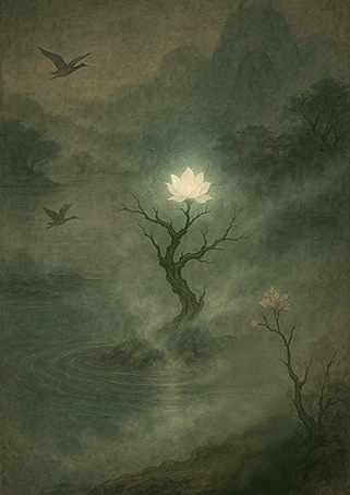 Xieyi・The Rootless Tree:100 Verses-Verse 6#552– Daoist-inspired Xieyi painting artwork