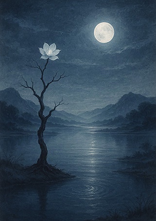 Xieyi・The Rootless Tree:100 Verses-Verse 9#386– Daoist-inspired Xieyi painting artwork