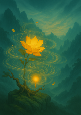 Xieyi・The Rootless Tree:100 Verses-Verse 10#425– Daoist-inspired Xieyi painting artwork