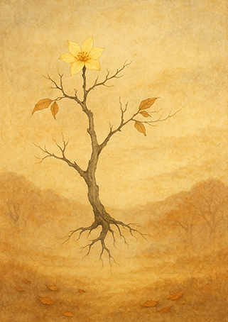 Xieyi・The Rootless Tree:100 Verses-Verse 14#345– Daoist-inspired Xieyi painting artwork