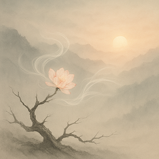 Xieyi・The Rootless Tree:100 Verses-Verse 23#533– Daoist-inspired Xieyi painting artwork