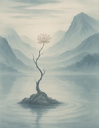 Xieyi・The Rootless Tree:100 Verses-Verse 25#442– Daoist-inspired Xieyi painting artwork