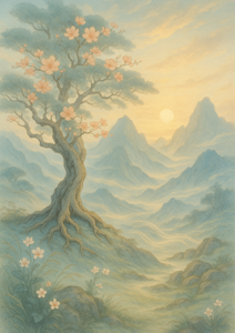 Xieyi・The Rootless Tree:100 Verses-Verse 33#290– Daoist-inspired Xieyi painting artwork