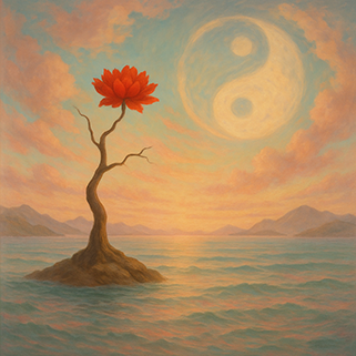 Xieyi・The Rootless Tree:100 Verses-Verse 40#525– Daoist-inspired Xieyi painting artwork