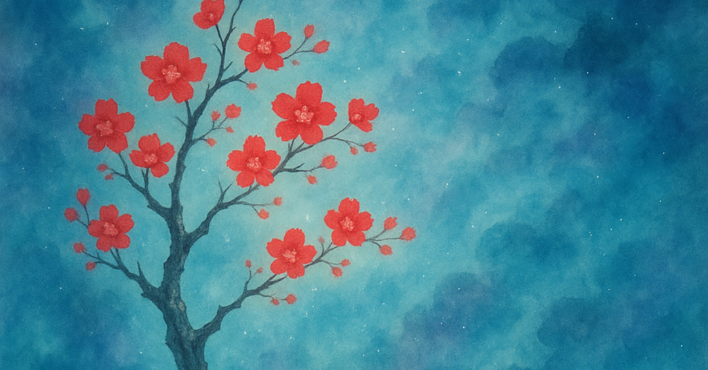 写意画・無根樹100首-第43首#319の拡大イメージ