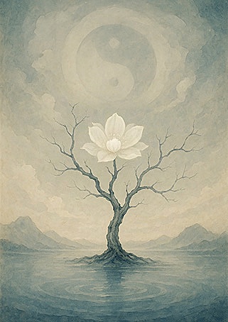 Xieyi・The Rootless Tree:100 Verses-Verse 45#413– Daoist-inspired Xieyi painting artwork