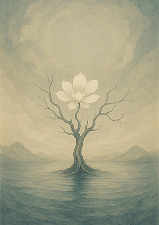 写意画・無根樹100首-第45首#479– 道(タオ）の哲理詩に基づく写意画アート作品