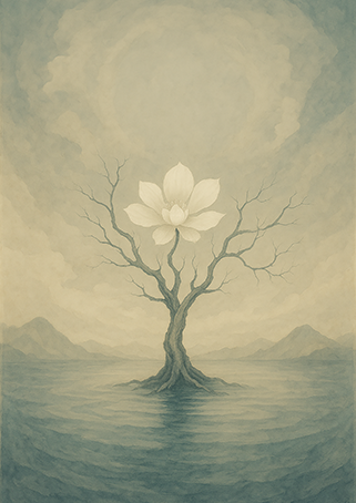 Xieyi・The Rootless Tree:100 Verses-Verse 45#479– Daoist-inspired Xieyi painting artwork