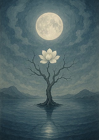 Xieyi・The Rootless Tree:100 Verses-Verse 49#309– Daoist-inspired Xieyi painting artwork