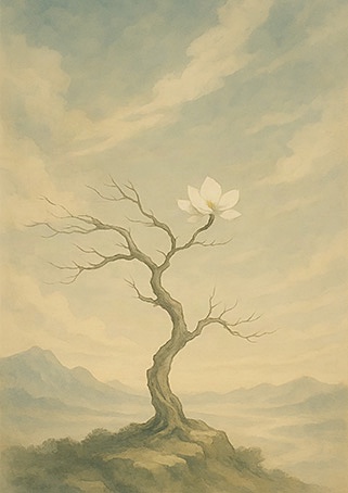 Xieyi・The Rootless Tree:100 Verses-Verse 50#304– Daoist-inspired Xieyi painting artwork