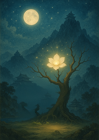 Xieyi・The Rootless Tree:100 Verses-Verse 54#286– Daoist-inspired Xieyi painting artwork