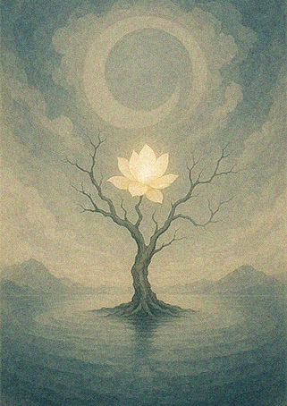 写意画・無根樹100首-第54首#328– 道(タオ）の哲理詩に基づく写意画アート作品