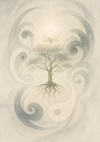 Xieyi・The Rootless Tree:100 Verses-Verse 55#390– Daoist-inspired Xieyi painting artwork