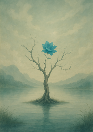 Xieyi・The Rootless Tree:100 Verses-Verse 56#332– Daoist-inspired Xieyi painting artwork