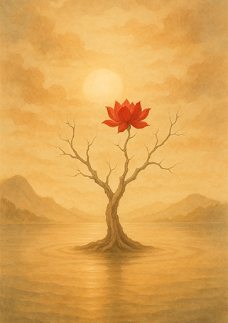 Xieyi・The Rootless Tree:100 Verses-Verse 57#382– Daoist-inspired Xieyi painting artwork