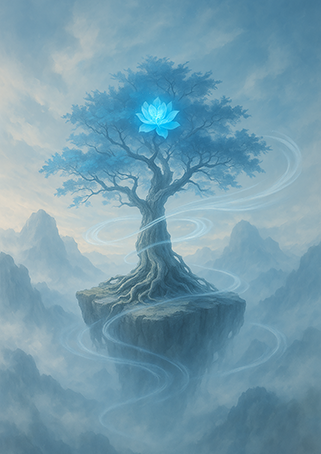 Xieyi・The Rootless Tree:100 Verses-Verse 60#443– Daoist-inspired Xieyi painting artwork