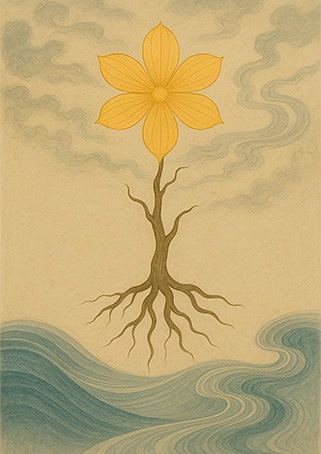 Xieyi・The Rootless Tree:100 Verses-Verse 64#562– Daoist-inspired Xieyi painting artwork