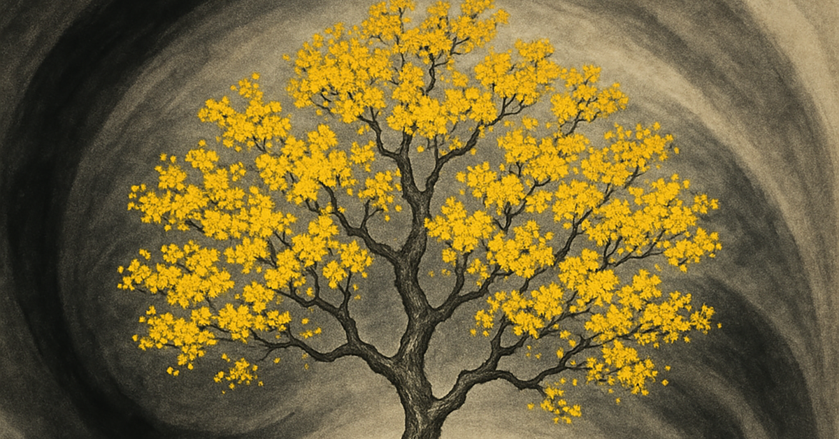 Rootless_Tree_100Verses#67・Enlarged image of the painting