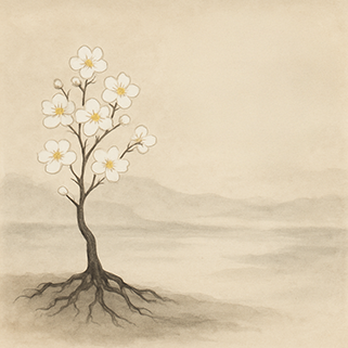 Xieyi・The Rootless Tree:100 Verses-Verse 68#550– Daoist-inspired Xieyi painting artwork