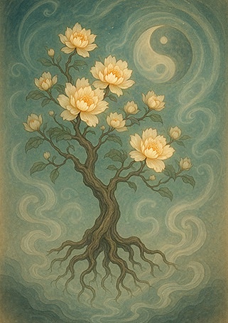 Xieyi・The Rootless Tree:100 Verses-Verse 71#460– Daoist-inspired Xieyi painting artwork