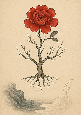 Xieyi・The Rootless Tree:100 Verses-Verse 72#426– Daoist-inspired Xieyi painting artwork