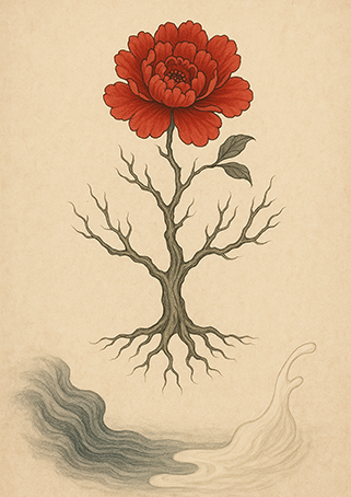 Xieyi・The Rootless Tree:100 Verses-Verse 72#426– Daoist-inspired Xieyi painting artwork