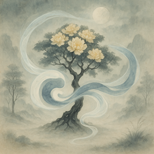 Xieyi・The Rootless Tree:100 Verses-Verse 72#504– Daoist-inspired Xieyi painting artwork