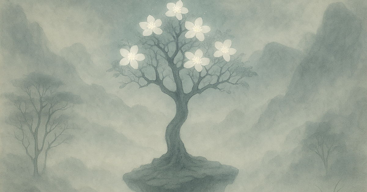 Rootless_Tree_100Verses#73・Enlarged image of the painting