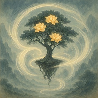 Xieyi・The Rootless Tree:100 Verses-Verse 76#509– Daoist-inspired Xieyi painting artwork