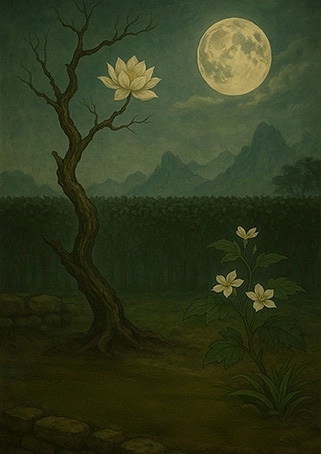 Xieyi・The Rootless Tree:100 Verses-Verse 80#404– Daoist-inspired Xieyi painting artwork