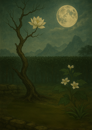 Xieyi・The Rootless Tree:100 Verses-Verse 80#404– Daoist-inspired Xieyi painting artwork