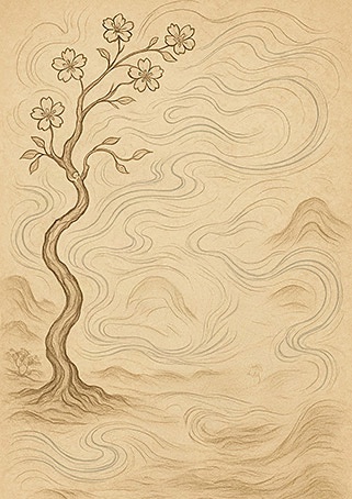 Xieyi・The Rootless Tree:100 Verses-Verse 81#357– Daoist-inspired Xieyi painting artwork