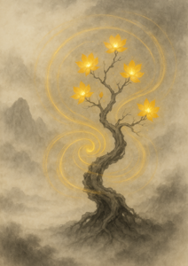 Xieyi・The Rootless Tree:100 Verses-Verse 86#433– Daoist-inspired Xieyi painting artwork