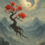 写意画・無根樹100首-第87首#289– 道(タオ）の哲理詩に基づく写意画アート作品