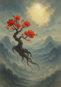 Xieyi・The Rootless Tree:100 Verses-Verse 87#421– Daoist-inspired Xieyi painting artwork