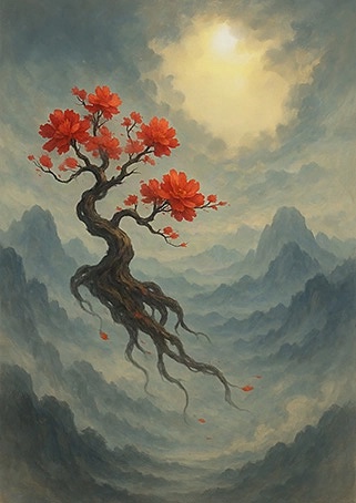 Xieyi・The Rootless Tree:100 Verses-Verse 87#421– Daoist-inspired Xieyi painting artwork