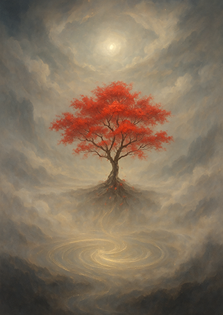 Xieyi・The Rootless Tree:100 Verses-Verse 87#496– Daoist-inspired Xieyi painting artwork