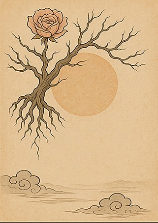 Xieyi・The Rootless Tree:100 Verses-Verse 88#389– Daoist-inspired Xieyi painting artwork