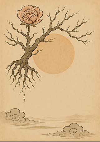 Xieyi・The Rootless Tree:100 Verses-Verse 88#389– Daoist-inspired Xieyi painting artwork