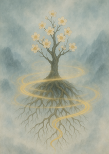 Xieyi・The Rootless Tree:100 Verses-Verse 94#323– Daoist-inspired Xieyi painting artwork