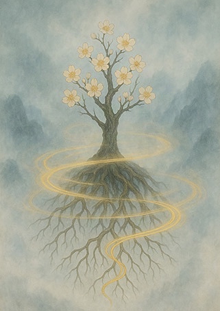 Xieyi・The Rootless Tree:100 Verses-Verse 94#323– Daoist-inspired Xieyi painting artwork