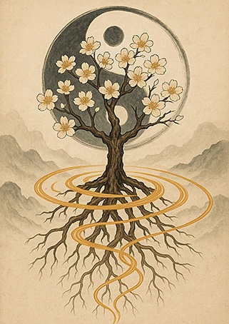 Xieyi・The Rootless Tree:100 Verses-Verse 94#364– Daoist-inspired Xieyi painting artwork