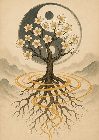 Xieyi・The Rootless Tree:100 Verses-Verse 94#364– Daoist-inspired Xieyi painting artwork