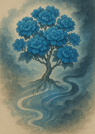Xieyi・The Rootless Tree:100 Verses-Verse 96#334– Daoist-inspired Xieyi painting artwork