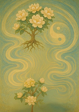 Xieyi・The Rootless Tree:100 Verses-Verse 97#423– Daoist-inspired Xieyi painting artwork