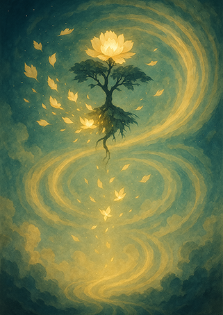 Xieyi・The Rootless Tree:100 Verses-Verse 99#397– Daoist-inspired Xieyi painting artwork